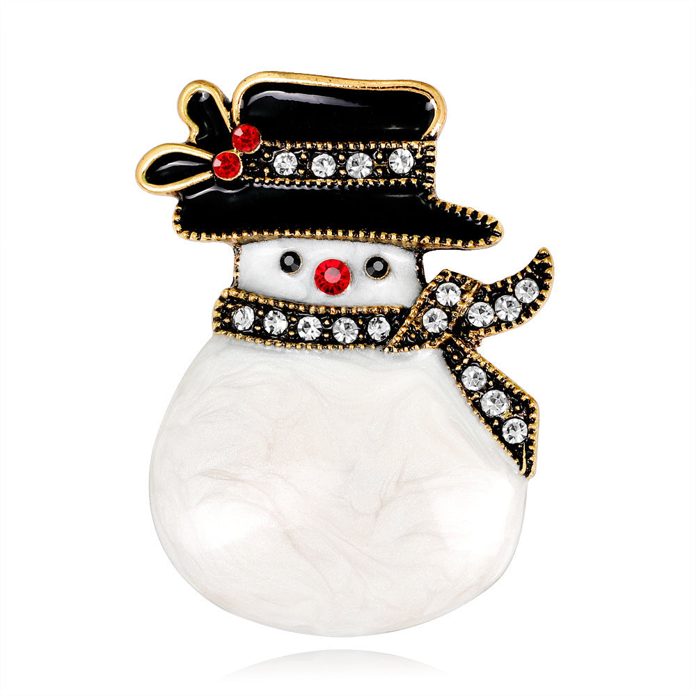 Christmas snowman brooch