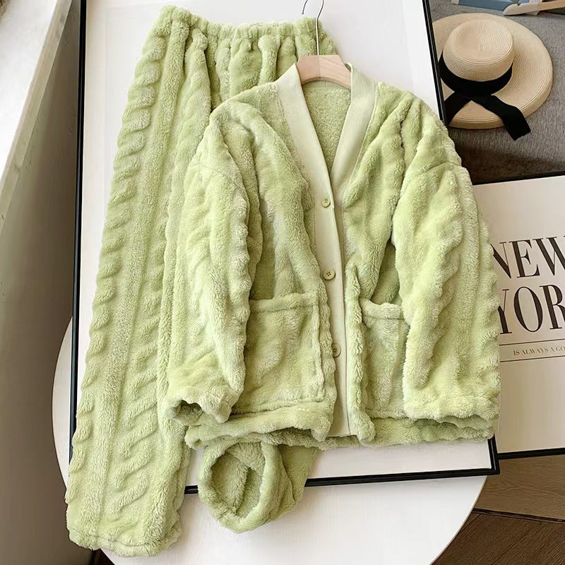 Warm Plush Pajamas Homewear Suit