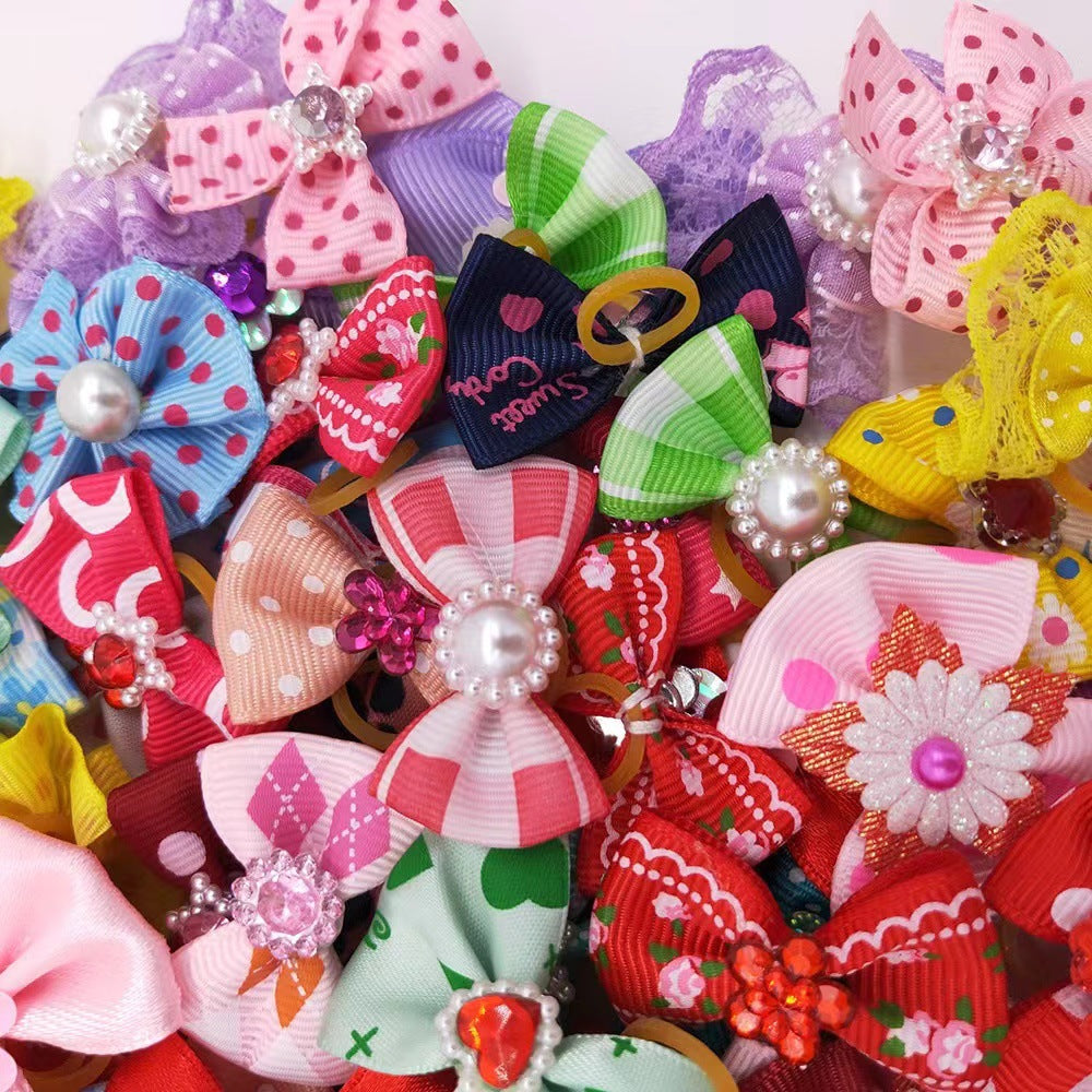 Pet Bow Rubber Band Dog Headgear