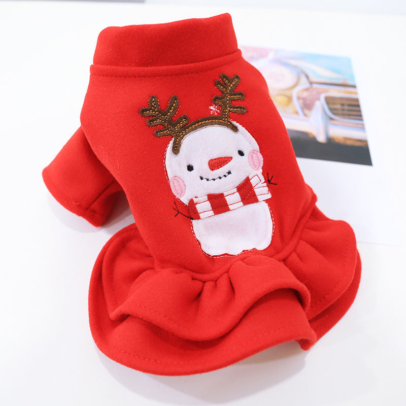 Christmas dog autumn and winter clothes
