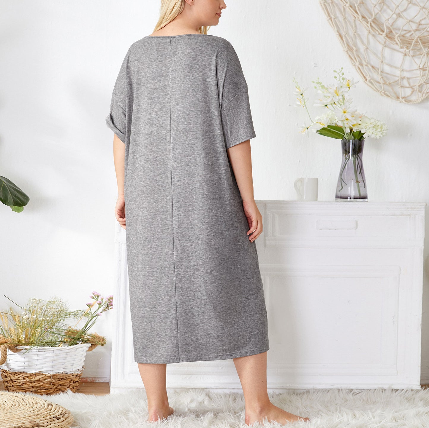 Printed Homewear Loose Casual Nightdress