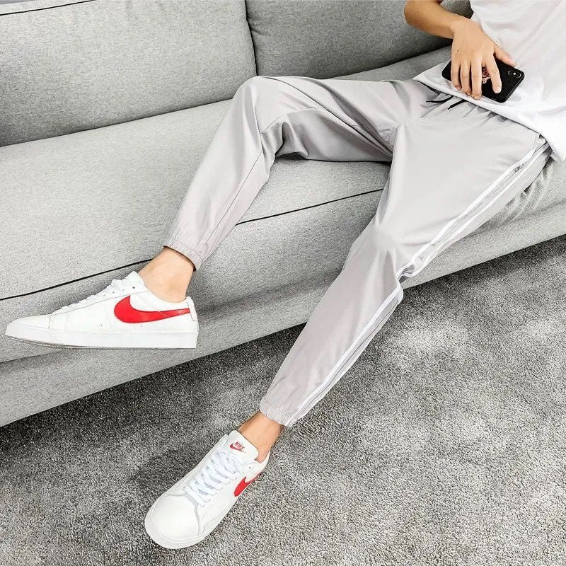 Loose Trendy Summer Ice Silk Casual Pants Men