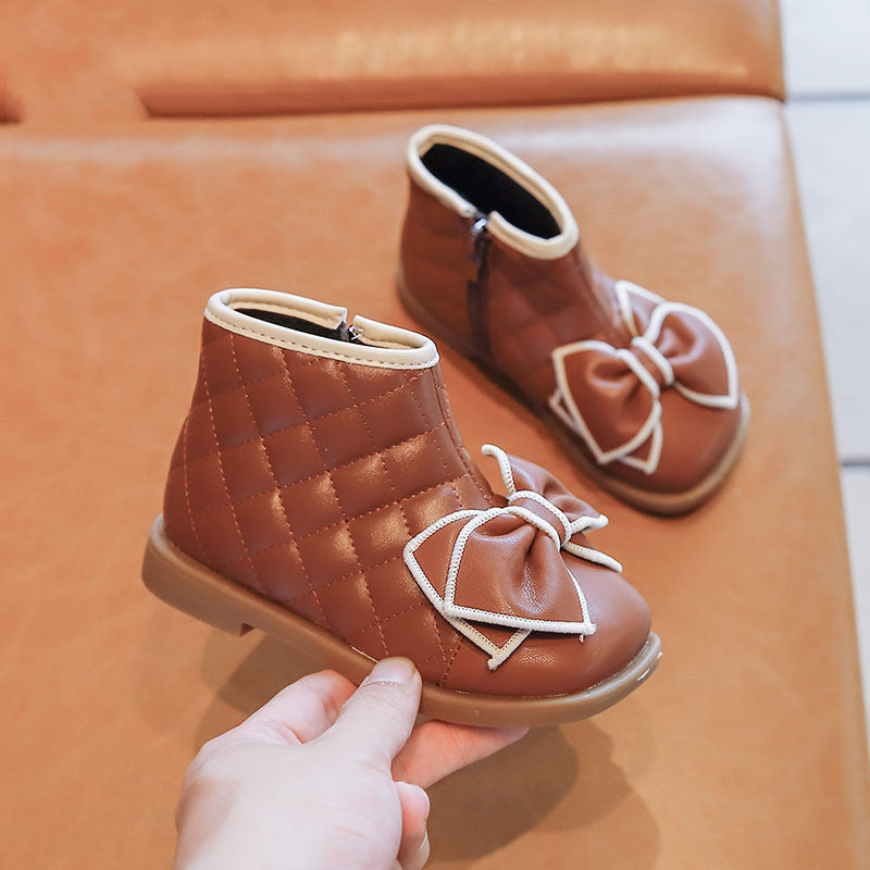 Girls Bow Princess Boots Fashion All-match