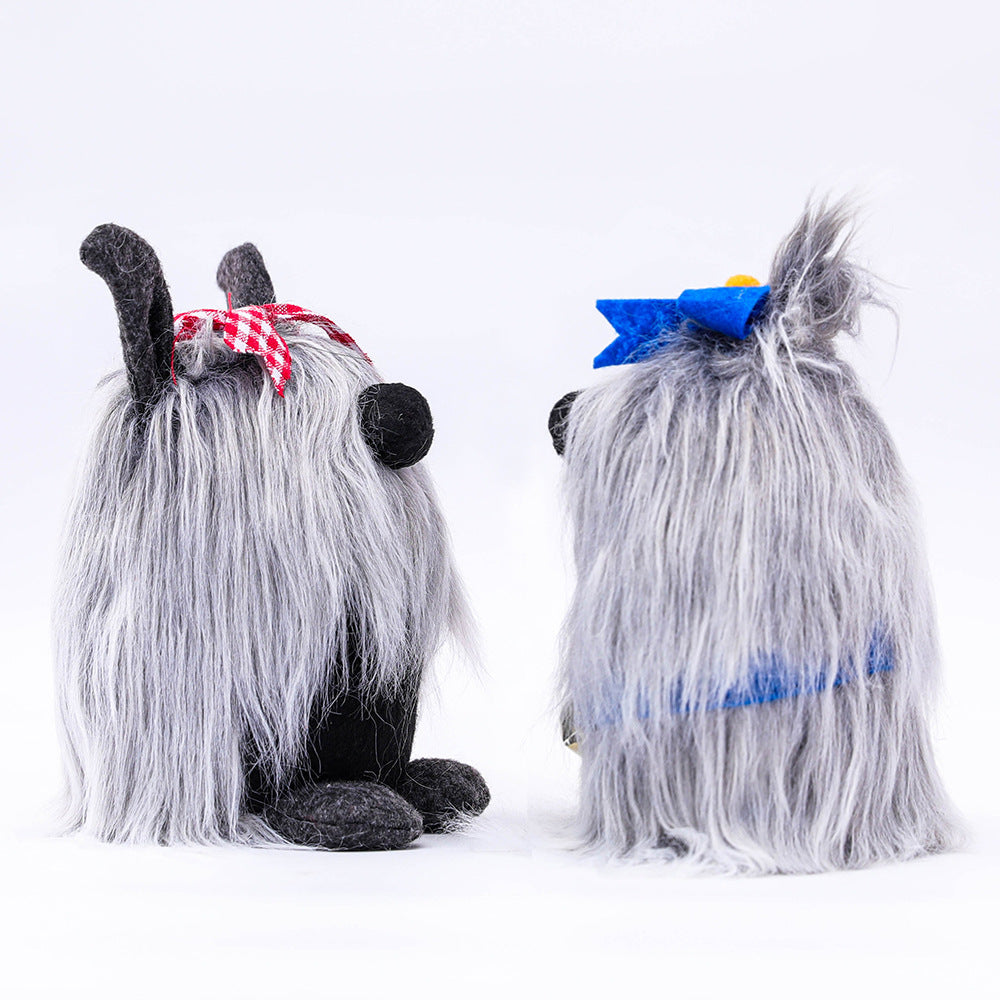 Decorative Plush Pet Dog Couple Gift Family Party Pendant