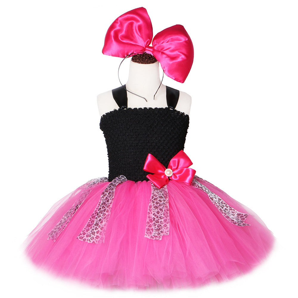 Girls' Handmade Mesh Princess Dress Suit
