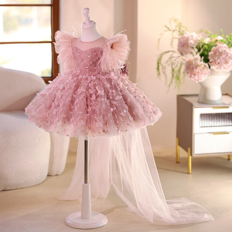 Girls Birthday Dress Flower Wedding Little Girl Princess Dress