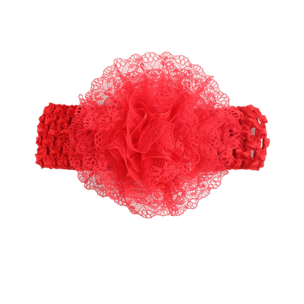 Baby Hair Band Chiffon Flower Lace Elastic Children Hair Band