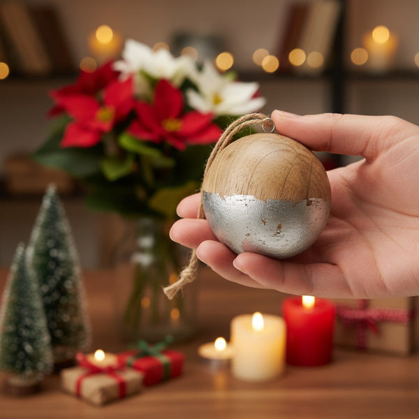 4PCS Set Christmas Hanging Ball Ornaments Wooden Tree Decorations Festive Holiday Party Decor Xmas Tree Accessories FBA Shipment