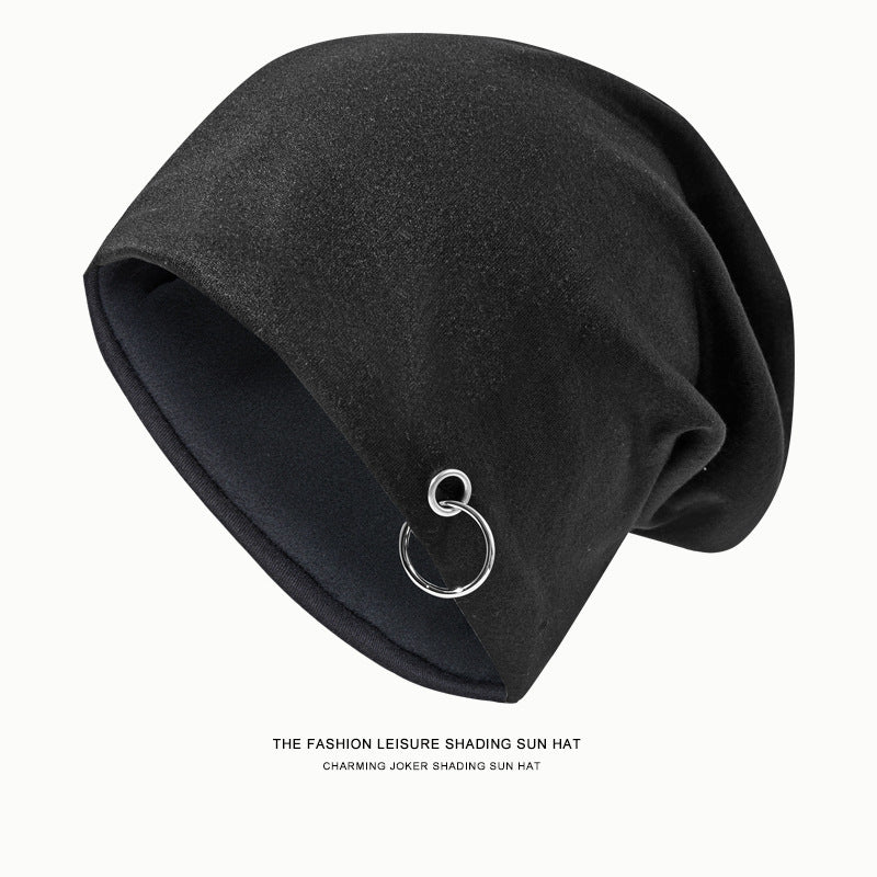 Autumn Men's And Women's High Elasticity Iron Hoop Tam-o'-shanter Closed Toe Cover Women's Korean Style Pile Style Hat For Pregnant Women