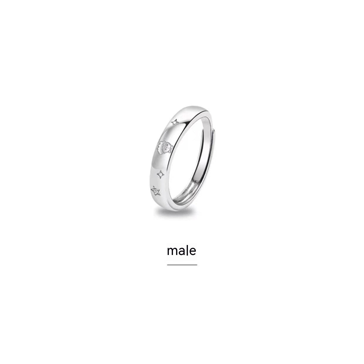 Little Prince And Rose Couple Ring Men And Women Inn Special-interest Design Fashion Couple Rings