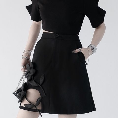 New Design Sense Stitching Flower A- Line Skirt Skirt