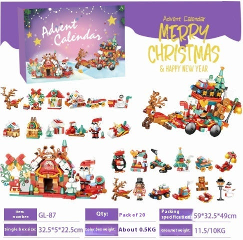 Christmas Countdown Building Blocks Hand Tear Calendar Blind Box