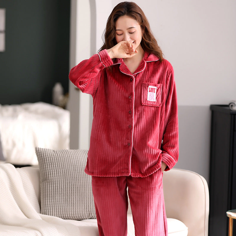 Coral Velvet Pajamas Two-piece Homewear
