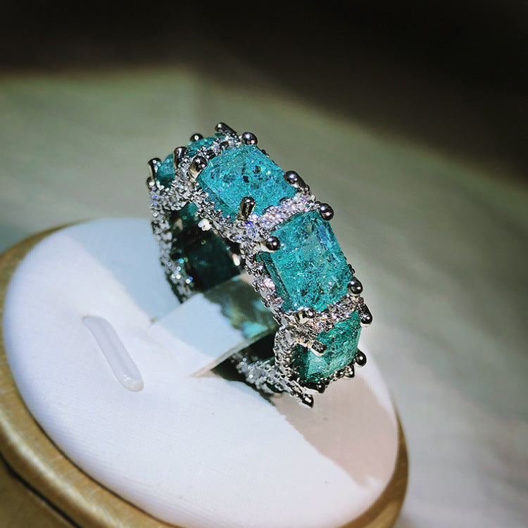 Couture Jewelry Set With Aquamarine Topaz Ring