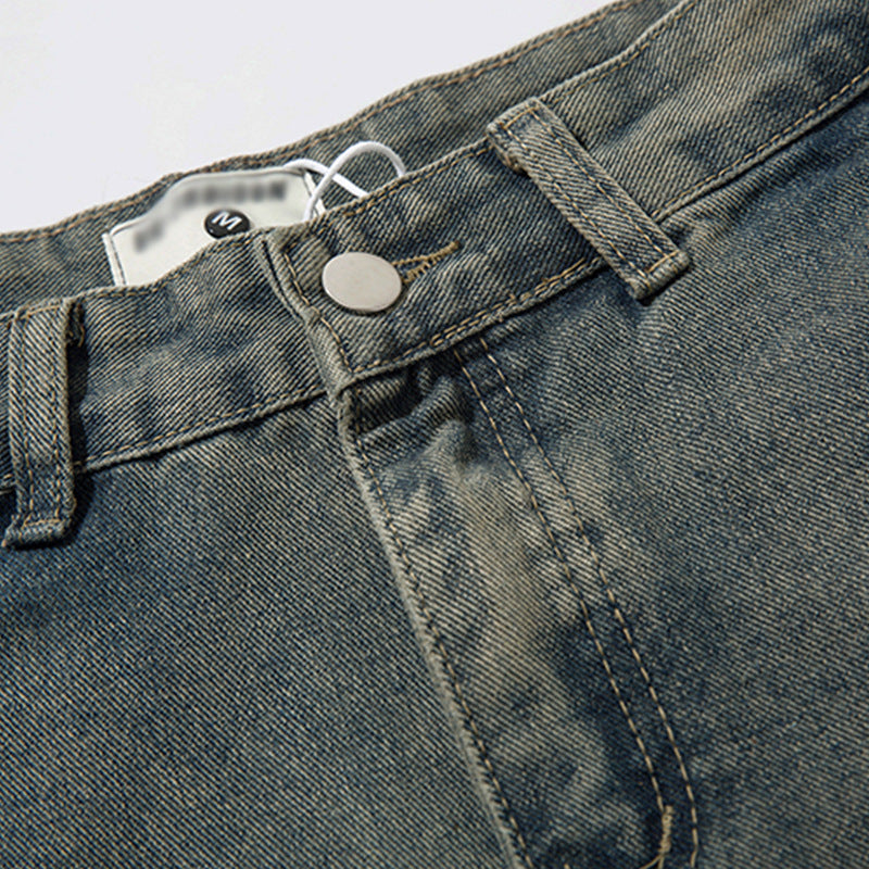 Ripped Hollow-out Denim Trousers For Men