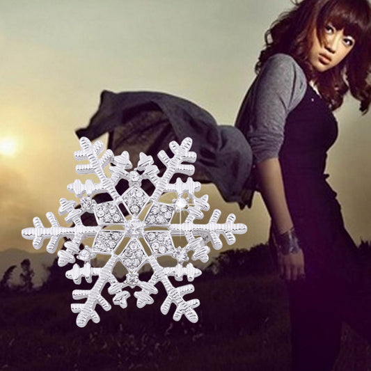 Diamond Brooch Pin Clothing Christmas Gift Snowflake Brooch
