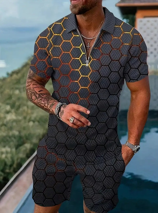 Polo Shirt Sports Short Sleeve Shorts Suit For Men