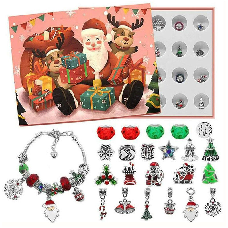 Christmas Countdown Calendar Jewelry Bracelet Blind Box Jewelry Pendant 24 Pieces Exquisite Pendant