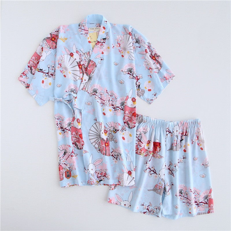 Japanese Cotton Kimono Pajama Homewear Set