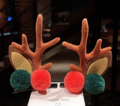 Mori Style Deer Hairpin A Pair Of Hairclips Children's Cute Christmas Headband
