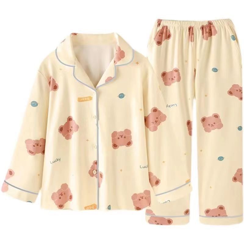Couple Pajamas Autumn And Winter Men's And Women's Homewear Suit Suitable For Daily Wear
