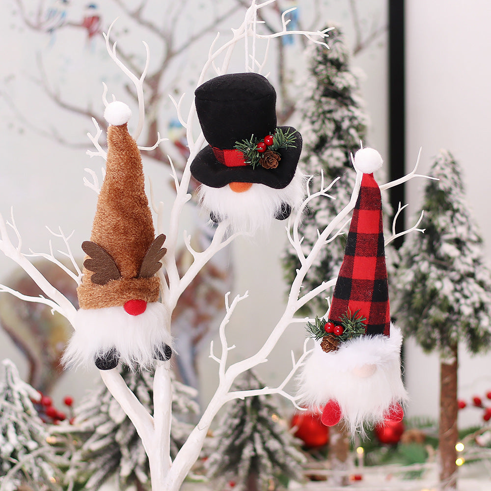 Mingguan Cross-border New Christmas Decorations Cartoon Light-emitting Doll Ornaments Christmas Tree Pendant Wholesale