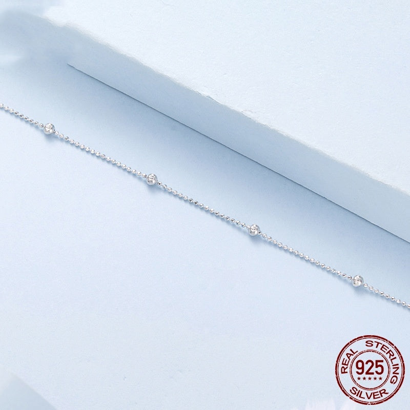 S925 Sterling Silver Carven Design Bead Necklace Bracelet