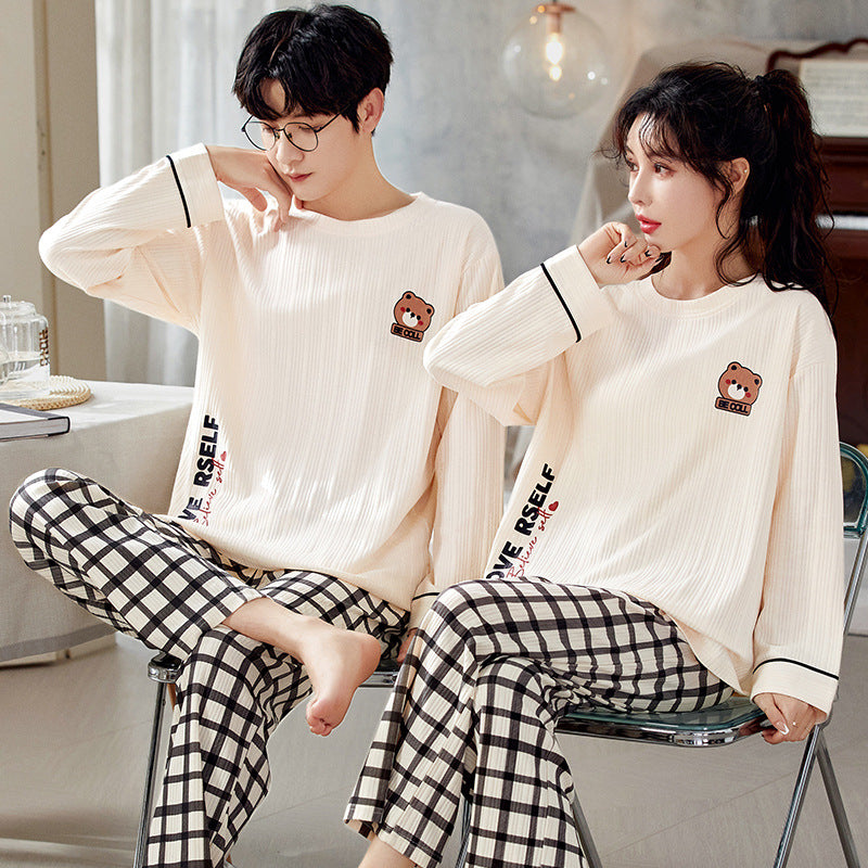 Cartoon Cute Casual Thin Couple Pajamas