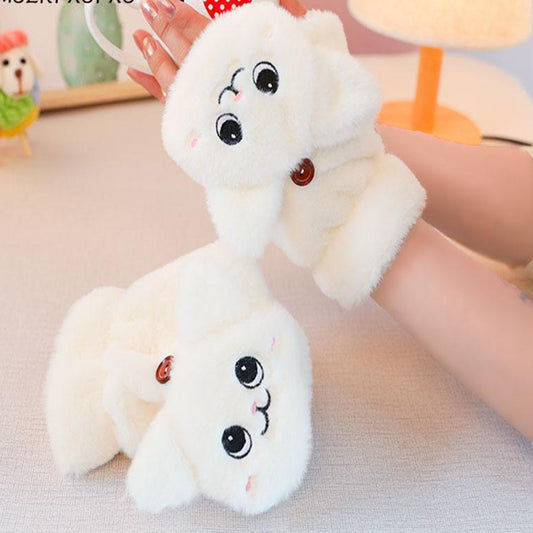 Cute Clamshell Warm And Velvet Padded Gloves