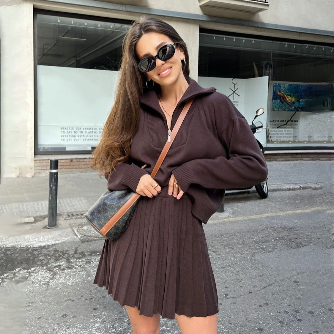 Ladies New Pleated Skirt Fashion Personalized Set