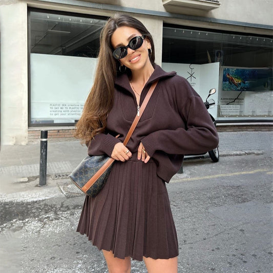 Ladies New Pleated Skirt Fashion Personalized Set