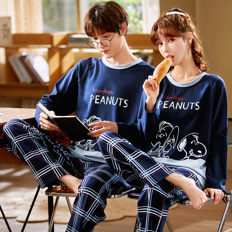 Cartoon Cute Casual Thin Couple Pajamas