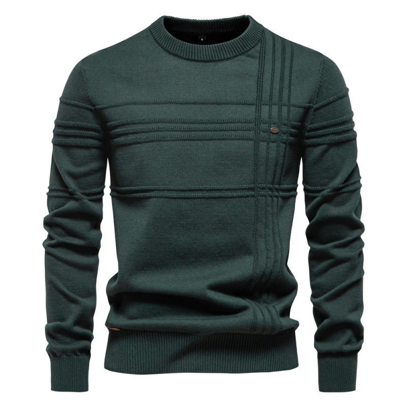 European Size Men's Round Neck Pullover