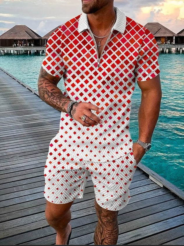 Polo Shirt Sports Short Sleeve Shorts Suit For Men