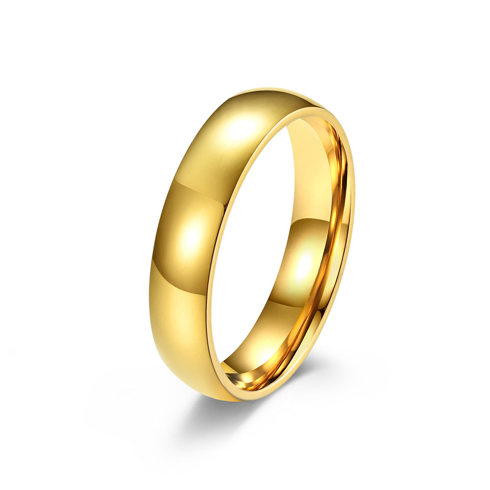 Stainless Steel Diamond Ring 4mm Men And Women Couple Ring