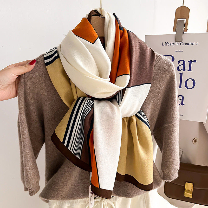 Color Matching Fashion Scarf Scarf Thin Warm Scarf Talma