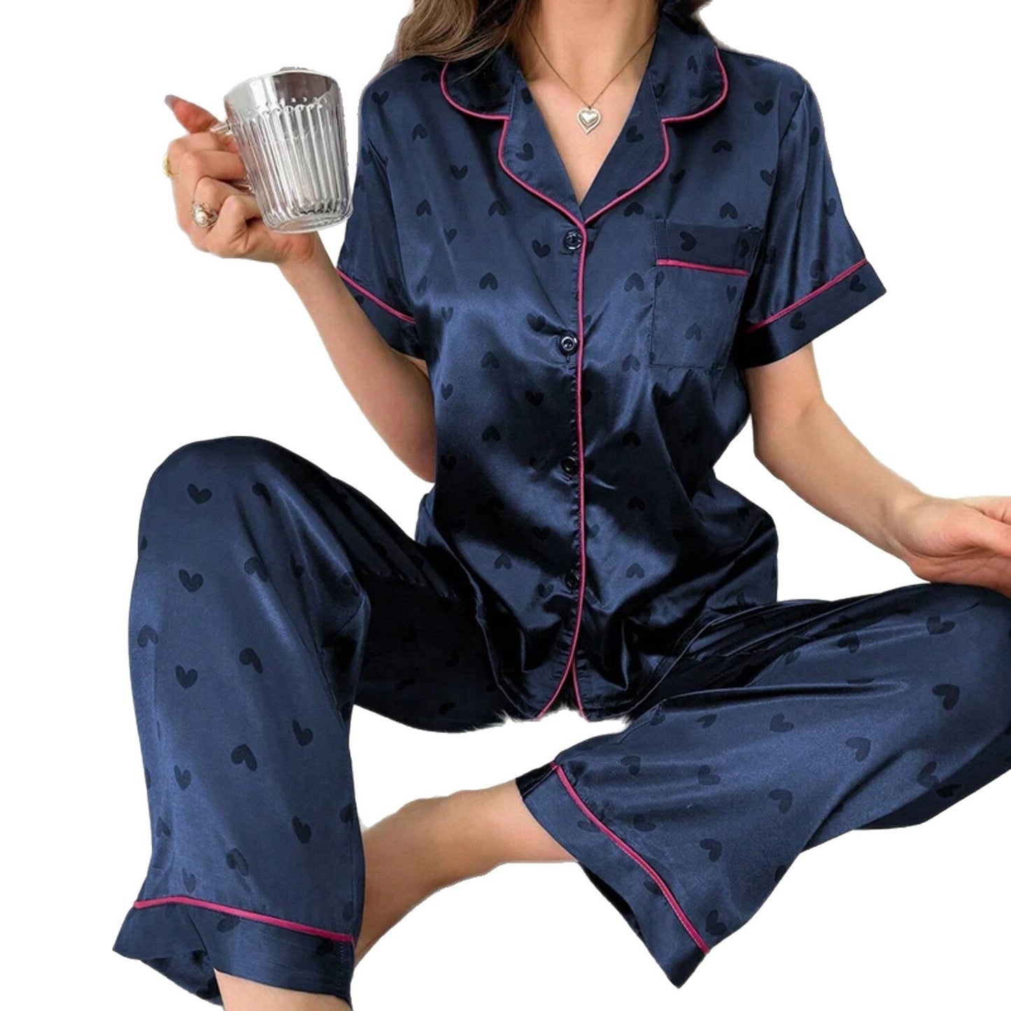 Women's Printed Pajamas Short-sleeved Trousers