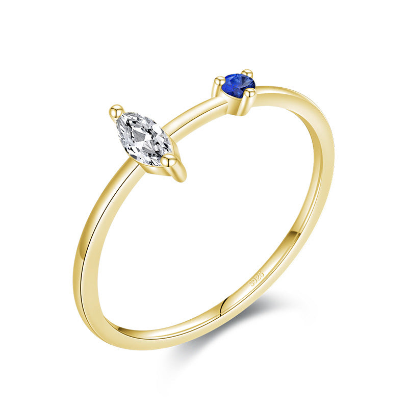 925 Sterling Silver Ring Female Cold Wind Jewelry Set