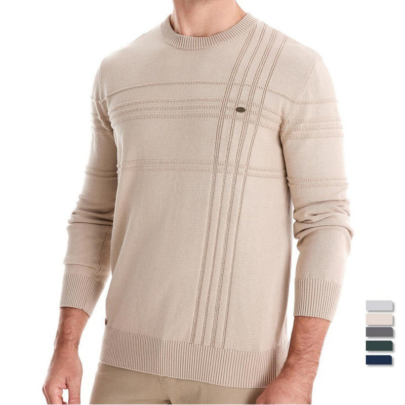 European Size Men's Round Neck Pullover