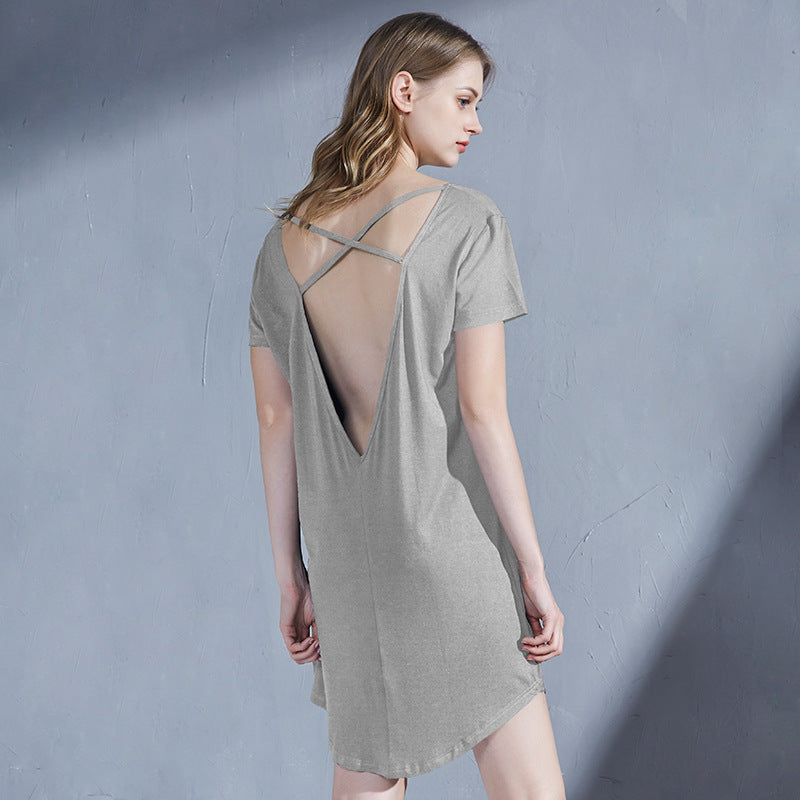 Women's Backless Modal Nightdress Thin Homewear
