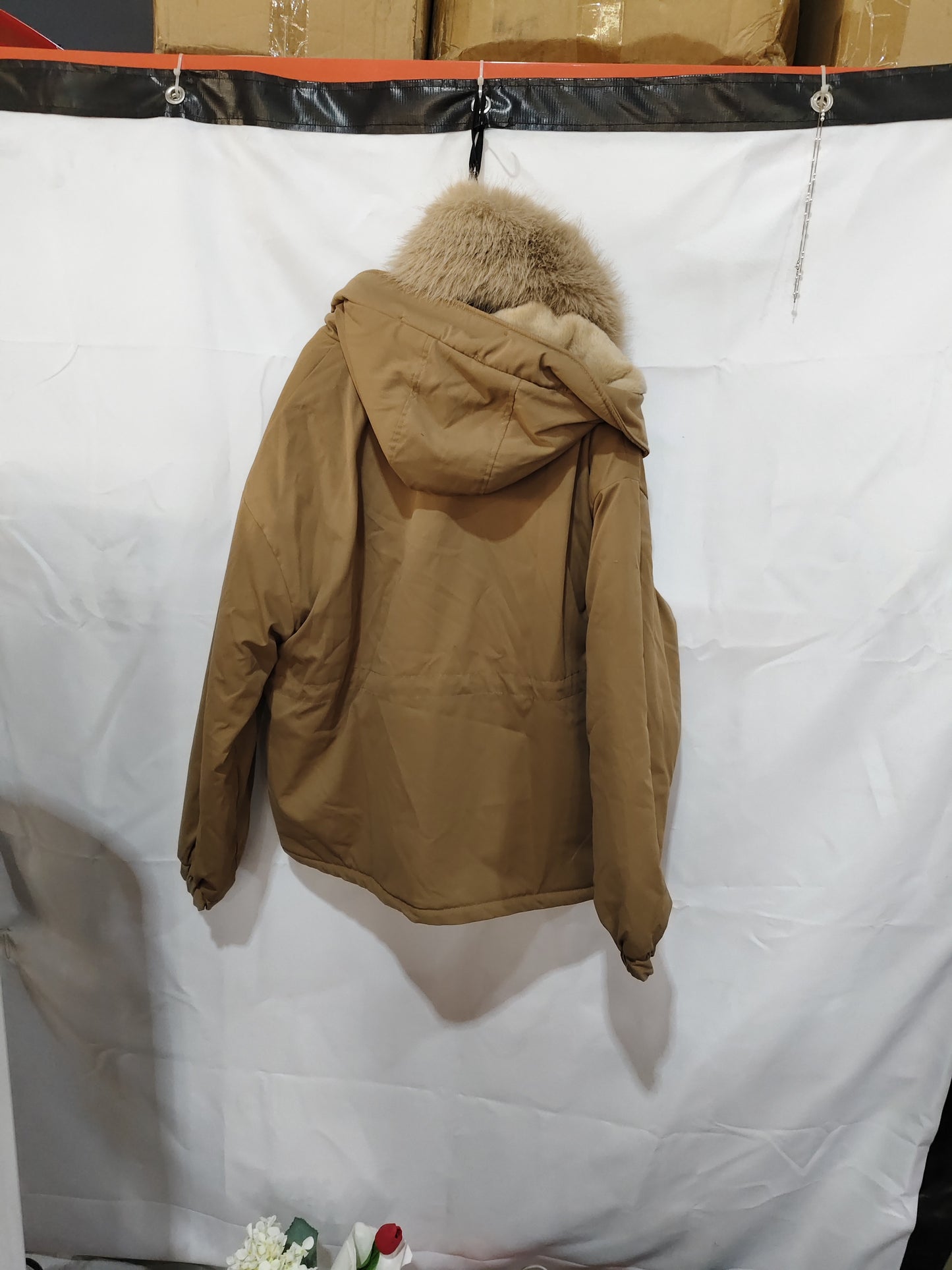 European And American Fur Collar Artificial Fur Parka
