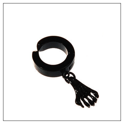 Tassel Black Earrings Without Pierced Cross Wolf Men And Women Tide Earrings