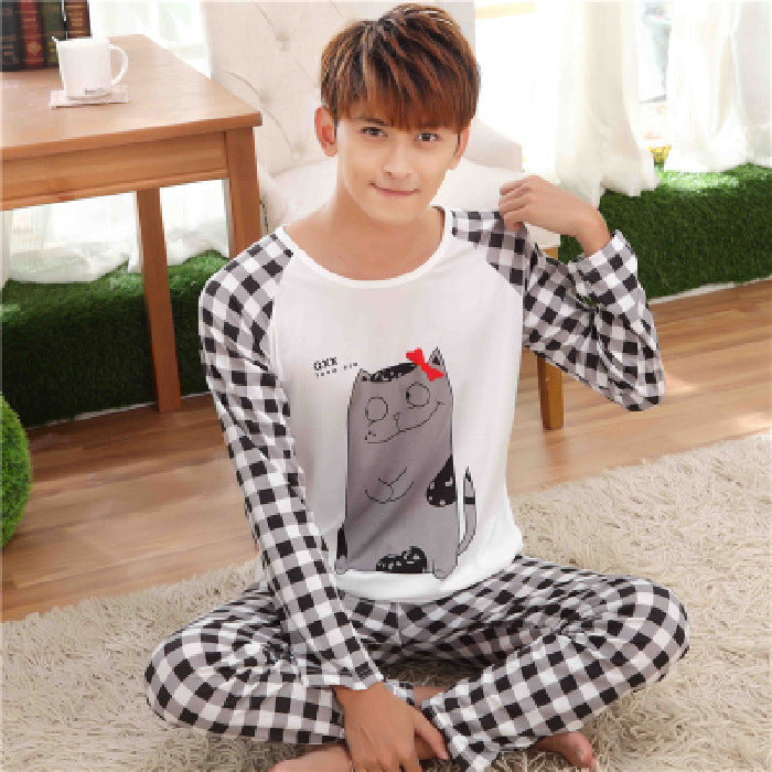 Loose Casual Long Sleeves Trousers Men's Pajamas Homewear