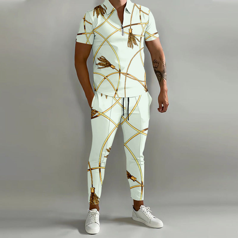 Men's Short Sleeved Pants Casual Set