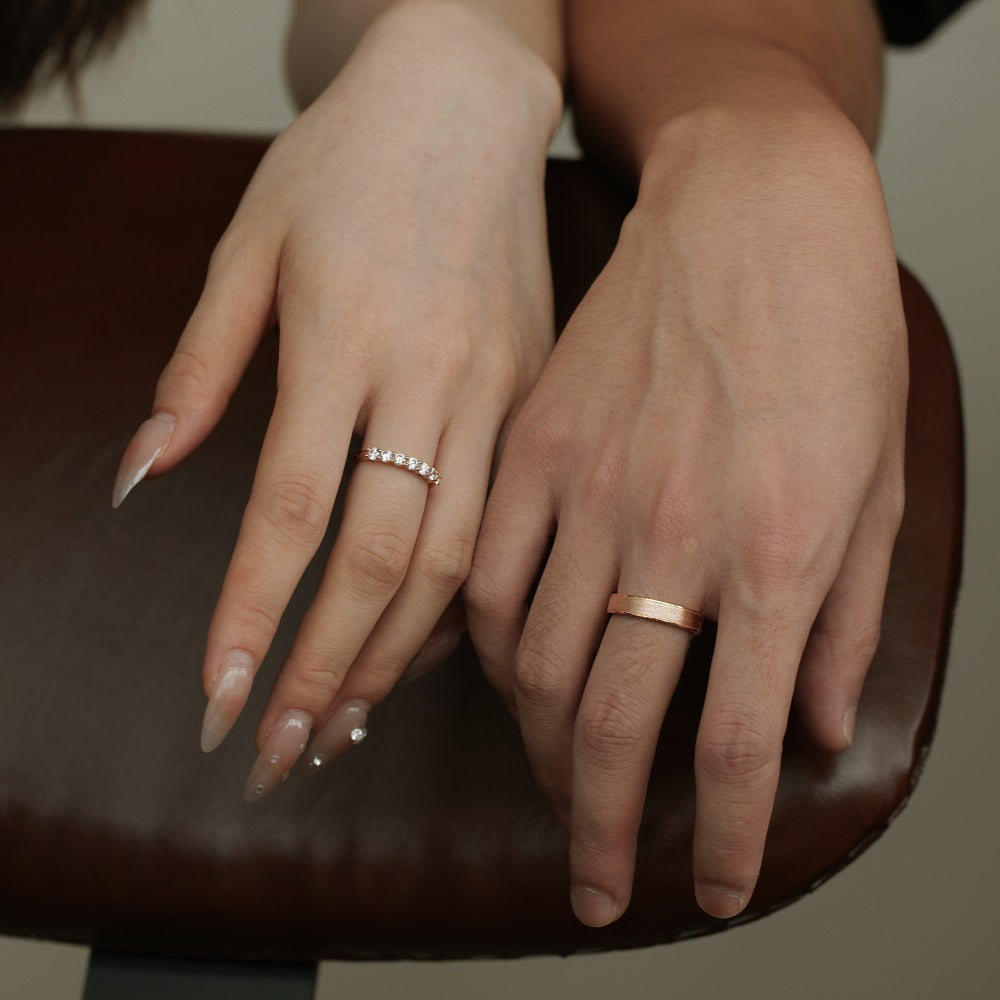 Sterling Silver Round Zircon Simple Plain Silver Ring