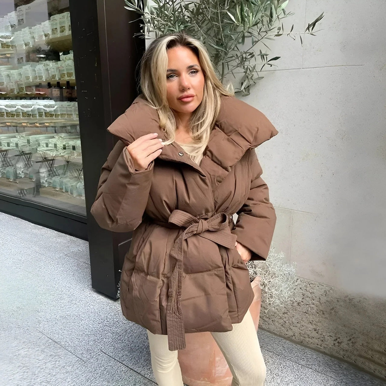 Loose Lace-up Sense Women's Fashion Coat