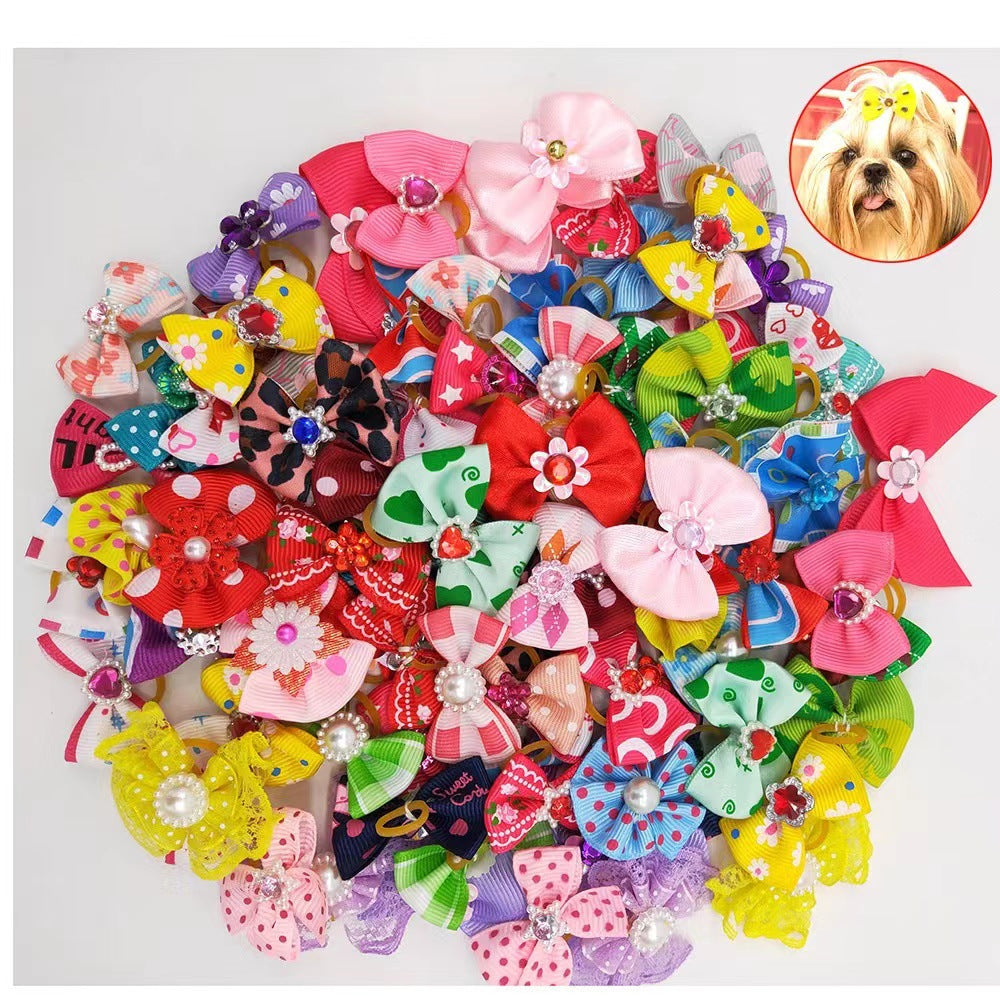 Pet Bow Rubber Band Dog Headgear