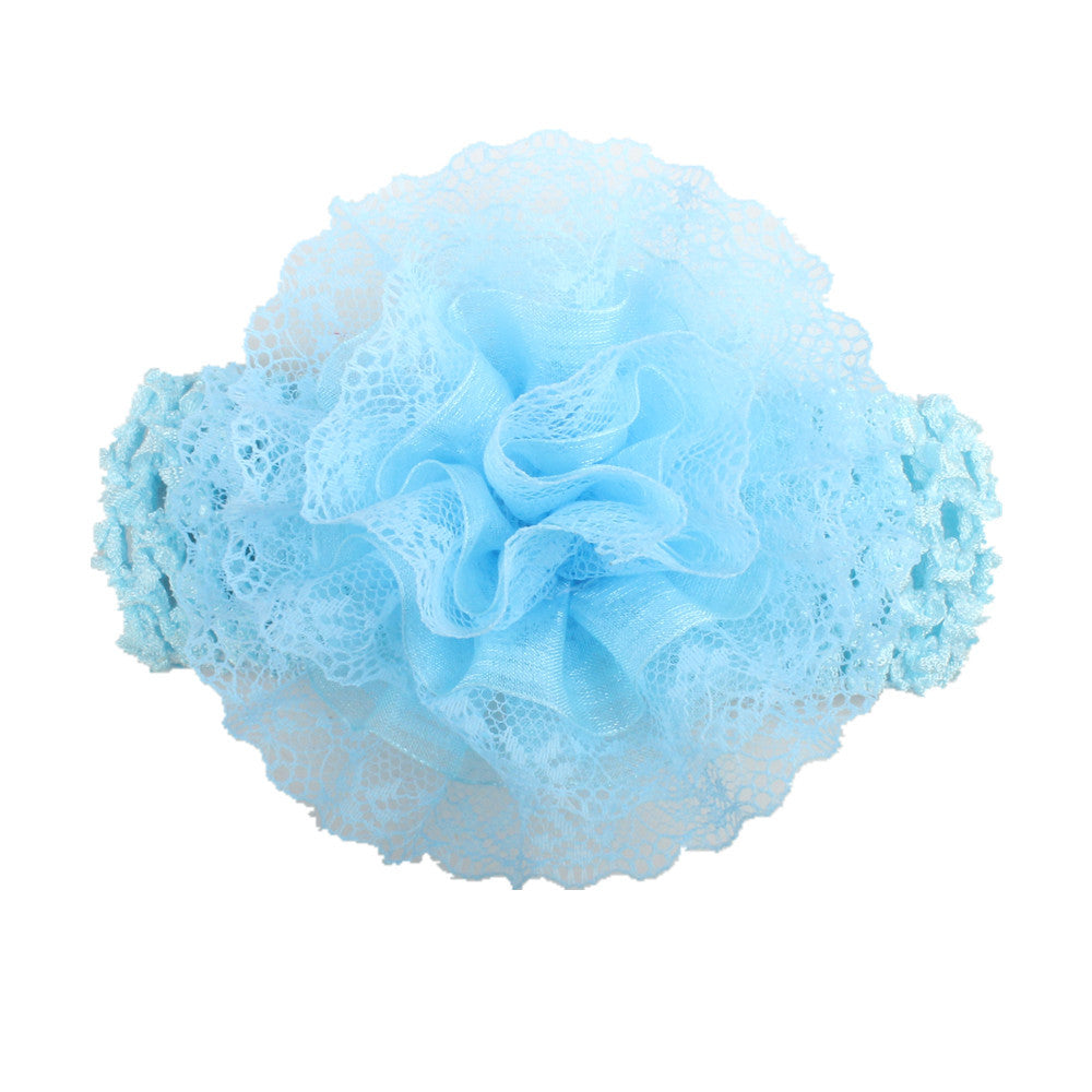 Baby Hair Band Chiffon Flower Lace Elastic Children Hair Band