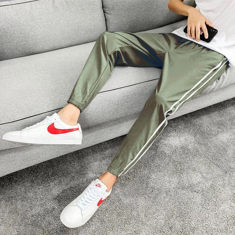 Loose Trendy Summer Ice Silk Casual Pants Men