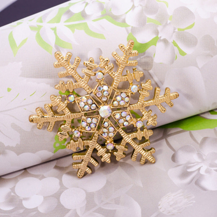 Diamond Brooch Pin Clothing Christmas Gift Snowflake Brooch